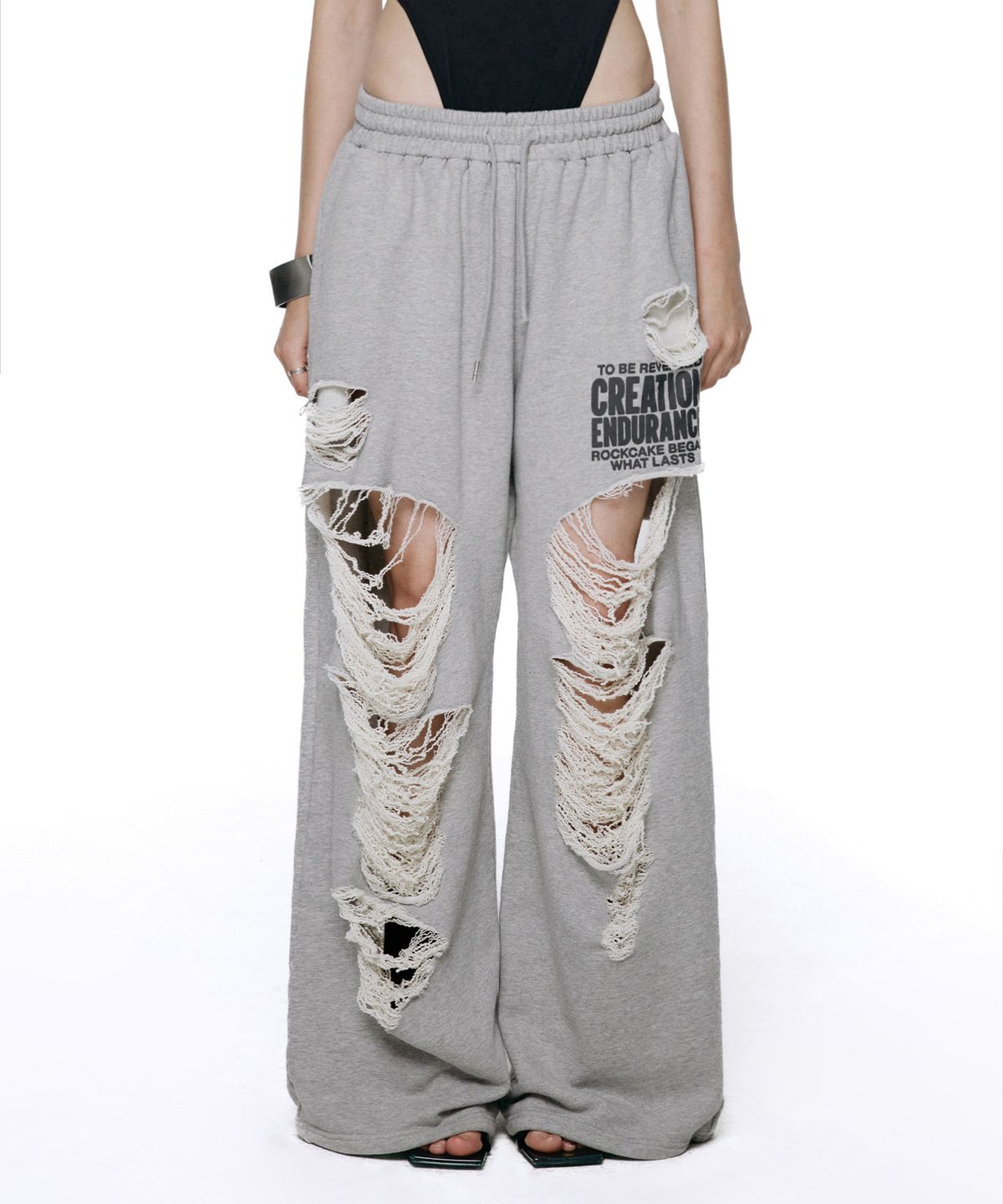 락케이크(ROCKCAKE) Creation Damage Jogger - Gray