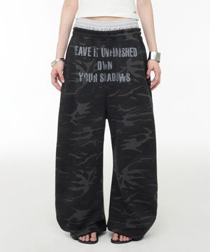 Camo Boxer Layered 2way Jogger - Black