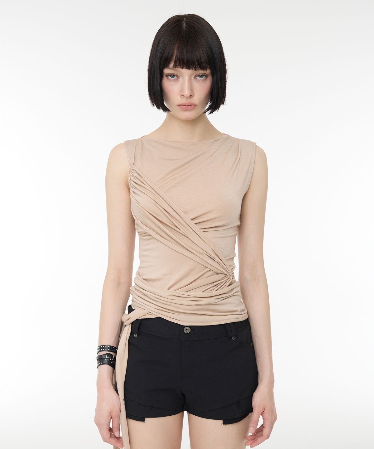 락케이크(ROCKCAKE) Flow Wrap Sleeveless - Beige