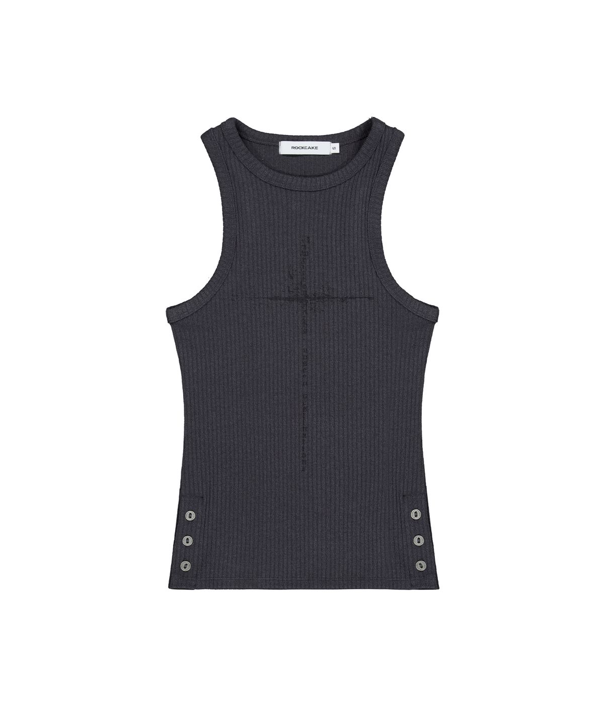 락케이크(ROCKCAKE) Side Button Sleeveless - Charcoal