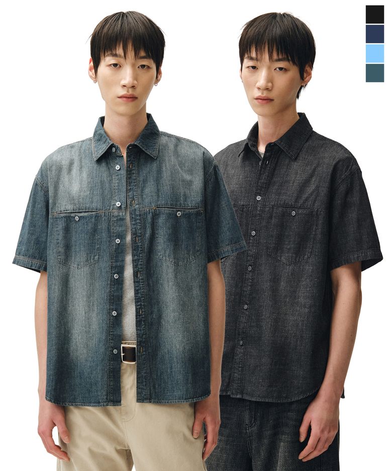 [패션플래닛X데케트]Slit Pocket Short Shirts DCSH015