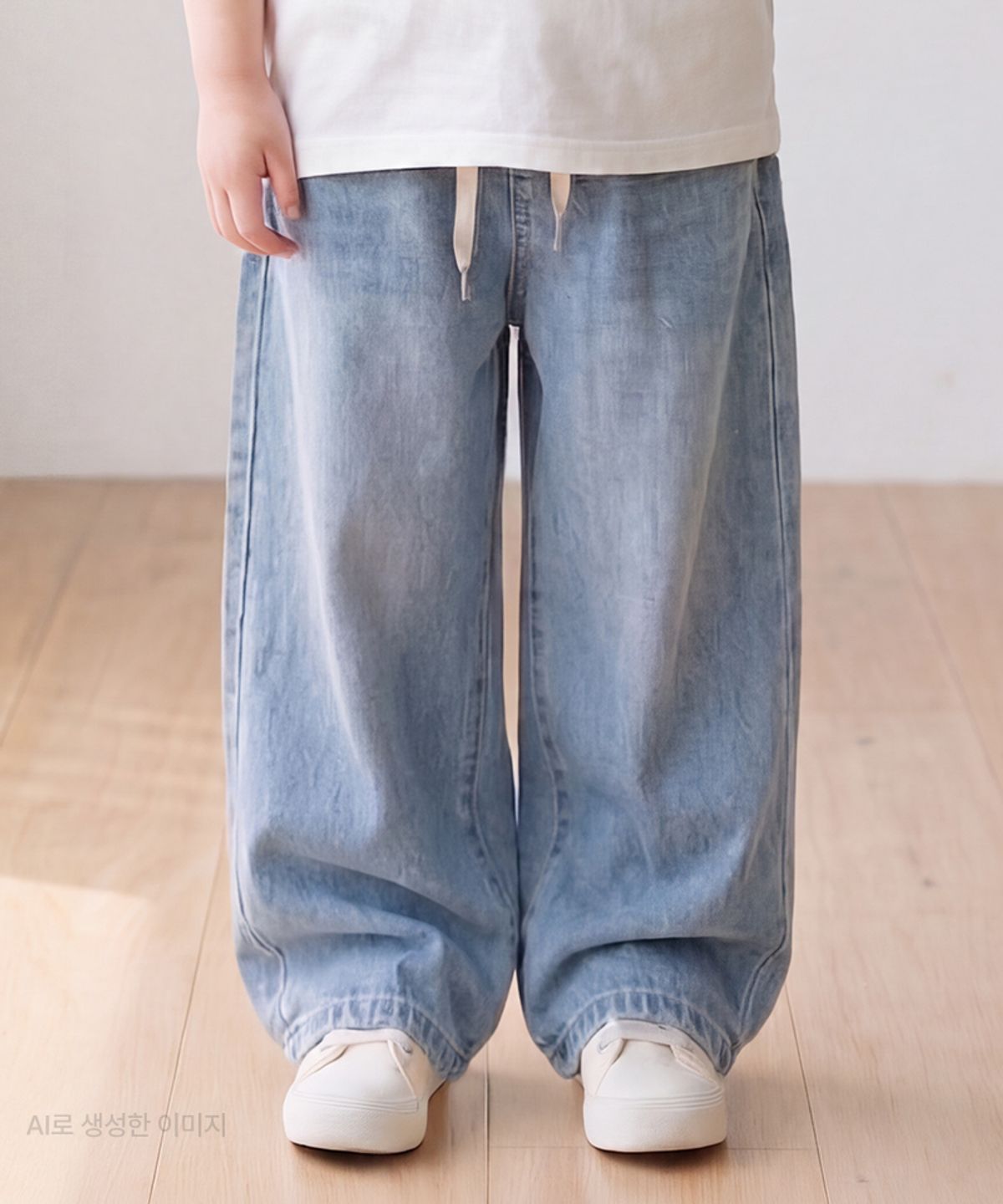 라이프워크 키즈(LIFEWORK KIDS) 키즈) 풀밴딩 워시드 데님 팬츠