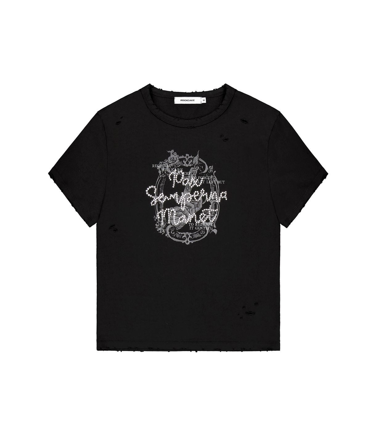 락케이크(ROCKCAKE) Semperna Hotfix Crop Top - Black