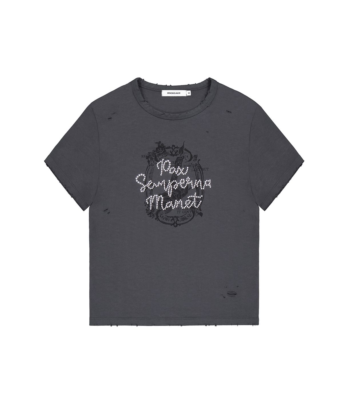락케이크(ROCKCAKE) Semperna Hotfix Crop Top - Charcoal
