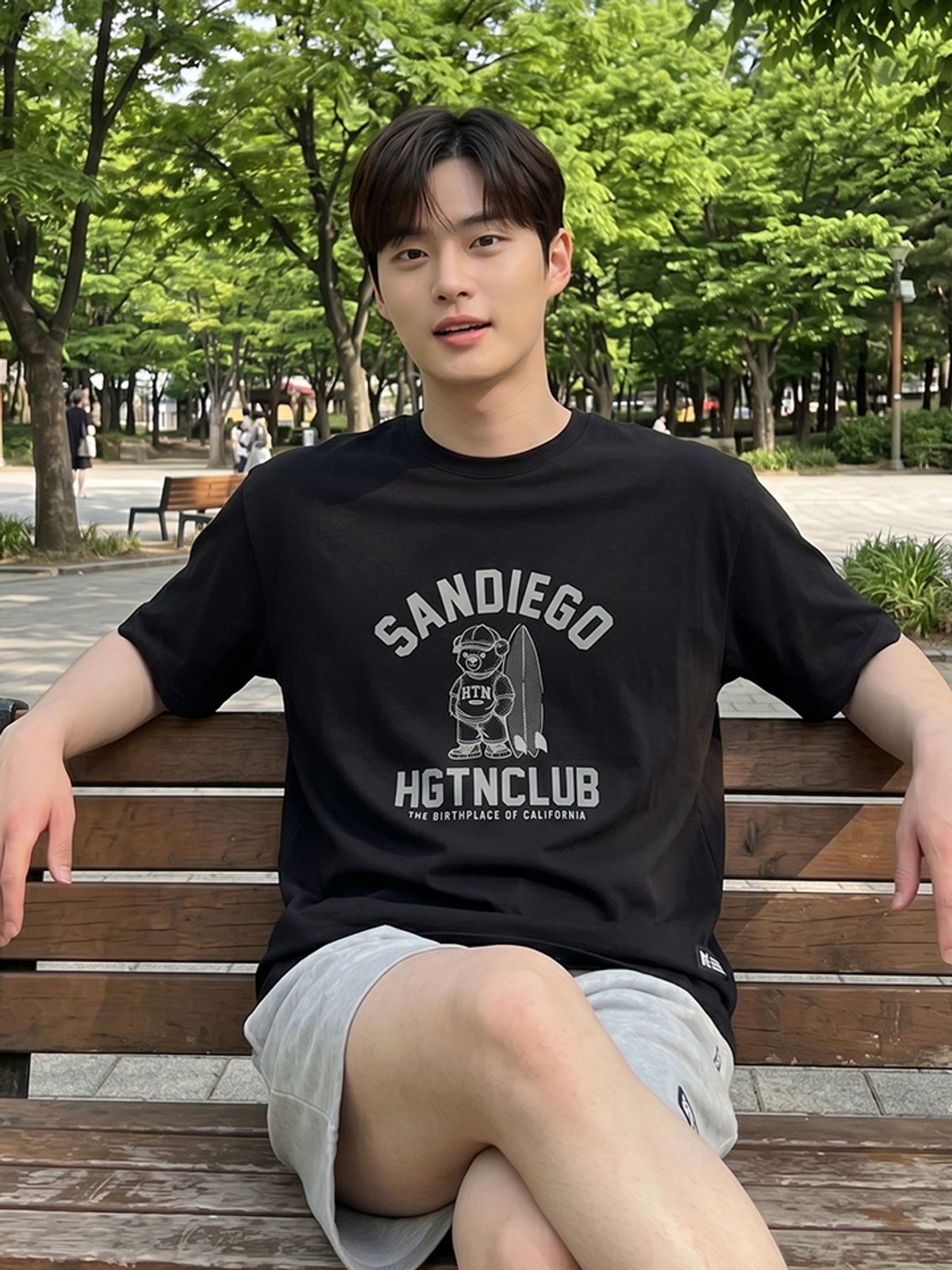 행텐(HANGTEN) 공용 베니 빅 그래픽 반팔 티셔츠_100(10570-031-403-31)