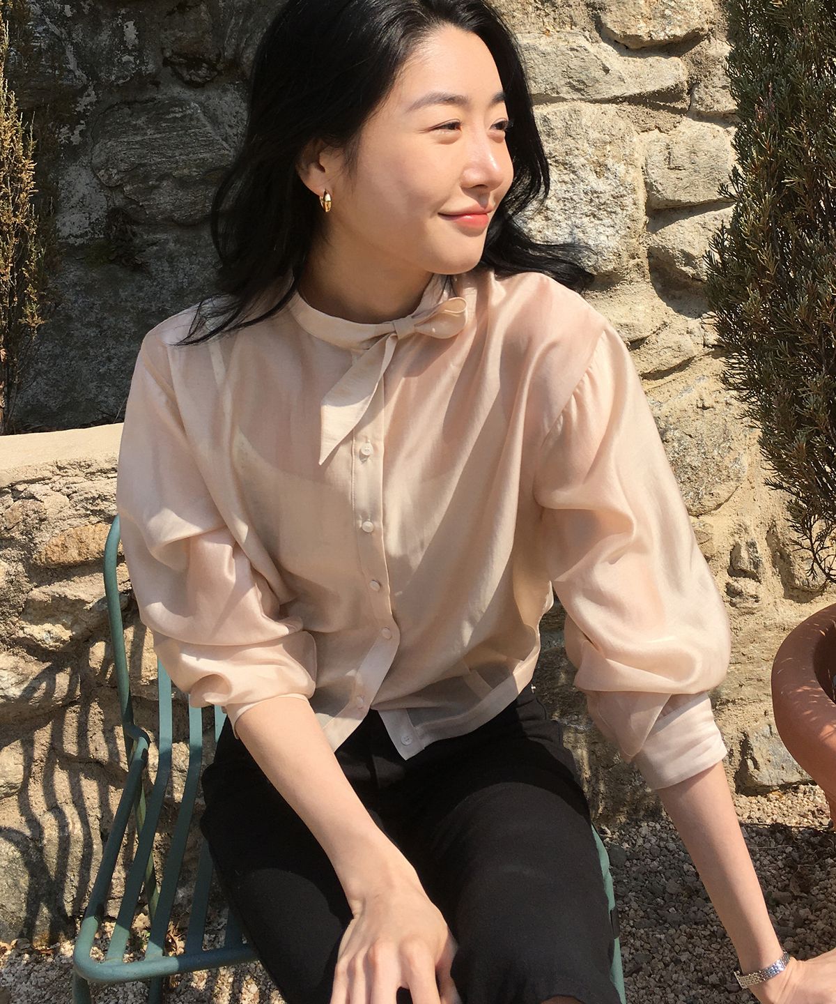 셰리오브(CHERI AUBE) 랭피드 블라우스-베이지