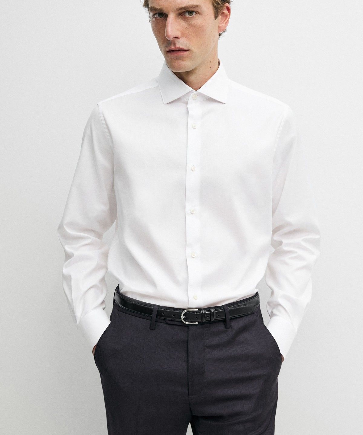 마시모두띠(MASSIMO DUTTI) 레귤러 핏 100% 코튼 셔츠