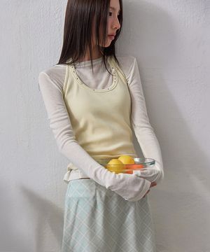 Stud Shirring Halter Neck Top, BUTTER YELLOW