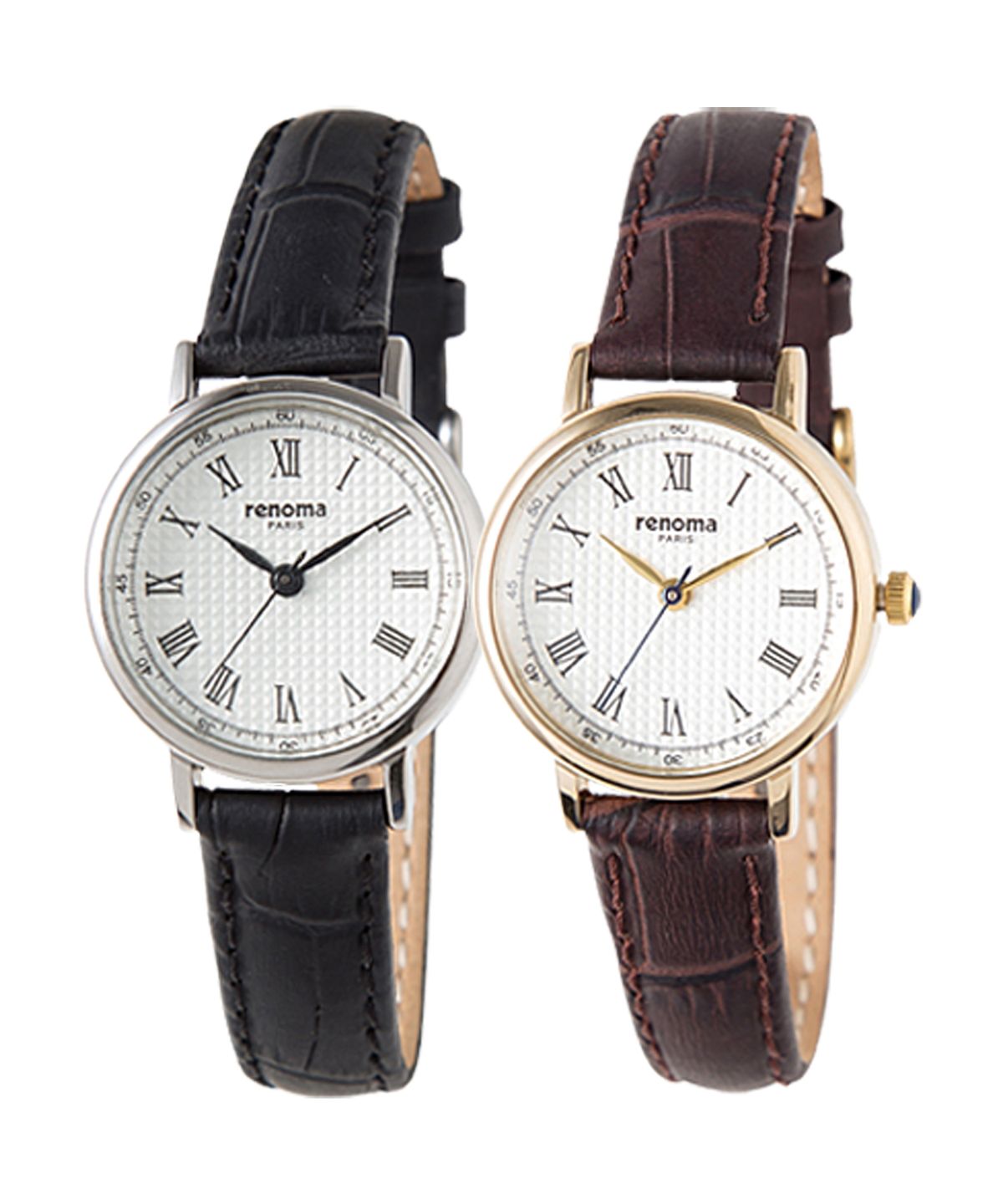 레노마 시계(RENOMA WATCH) 프렌치 와플 클래식 여성가죽시계 RE5205L