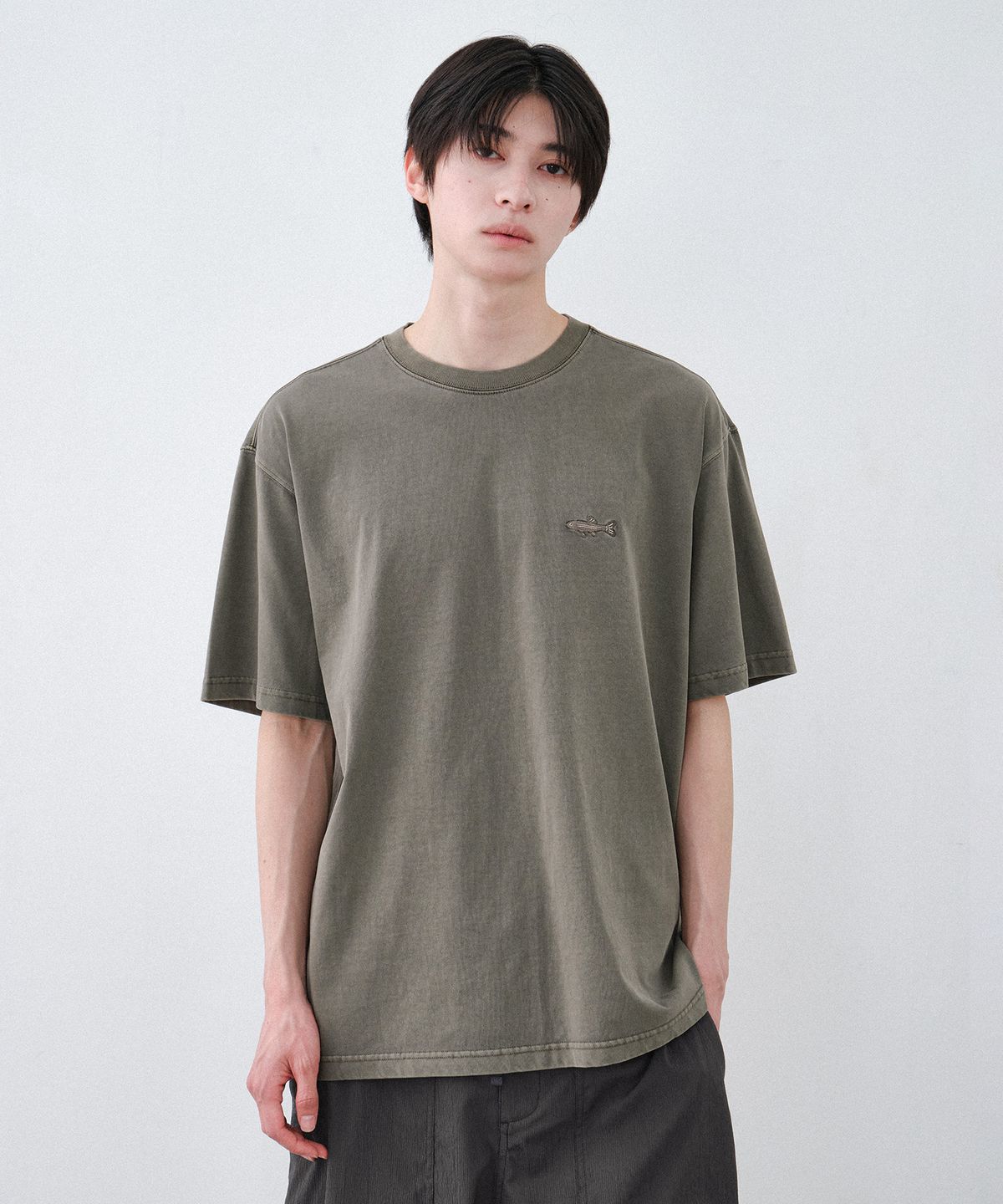 힐리먼트(HELEMENT) 우오 피그먼트 반팔 티셔츠 (L/KHAKI)