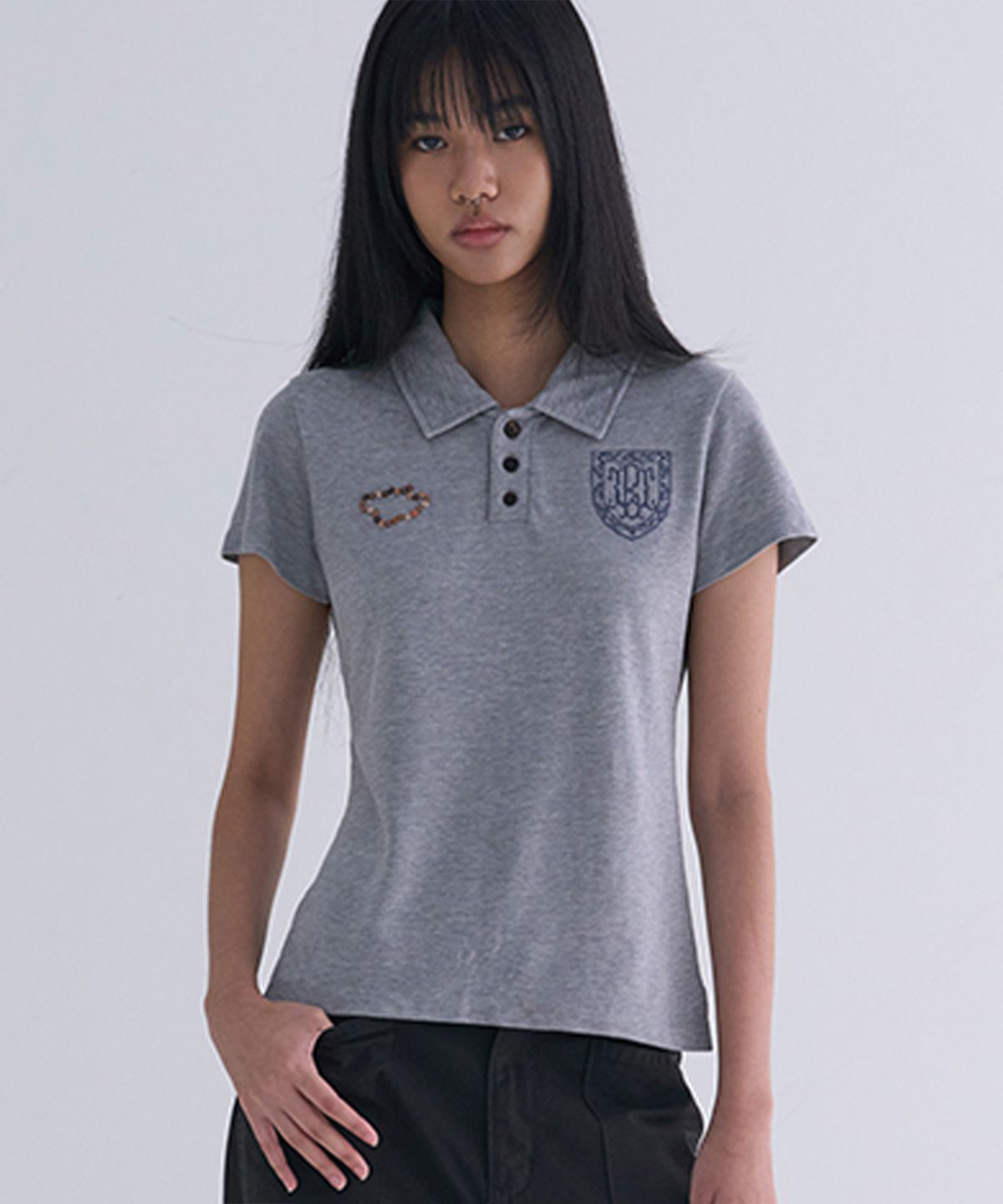 웰빙익스프레스(WELLBEING EXPRESS) Football PK Half Sleeve Melange Grey