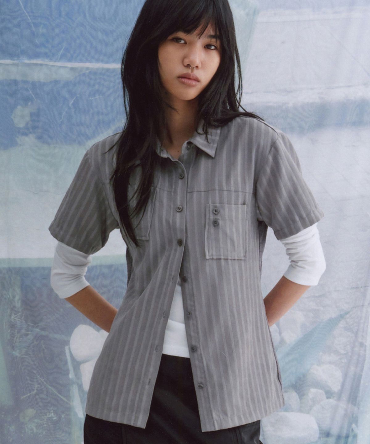 웰빙익스프레스(WELLBEING EXPRESS) SS Hiking Shirts Charcoal