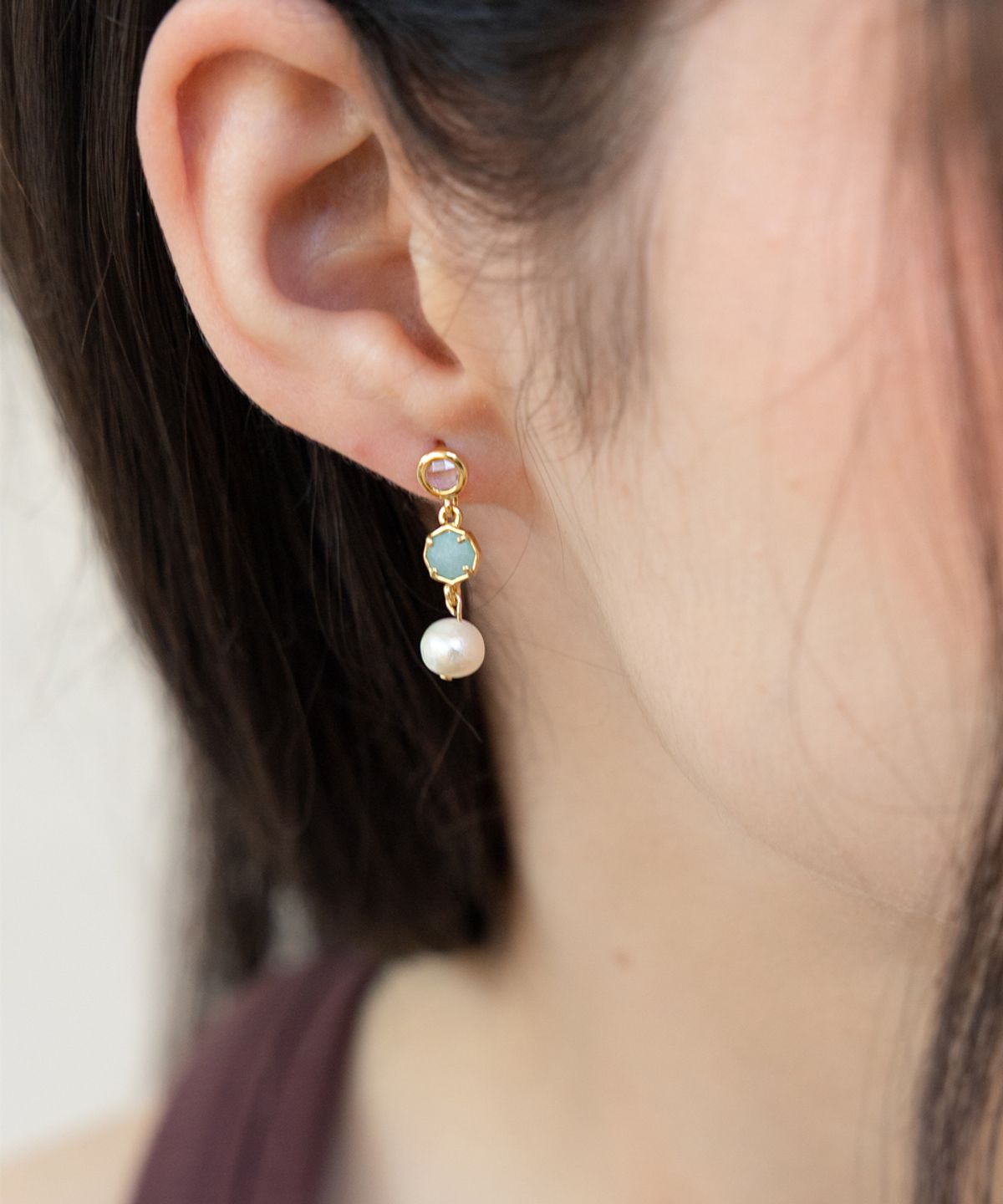 메리모티브(MERRYMOTIVE) True gemstone drop earring
