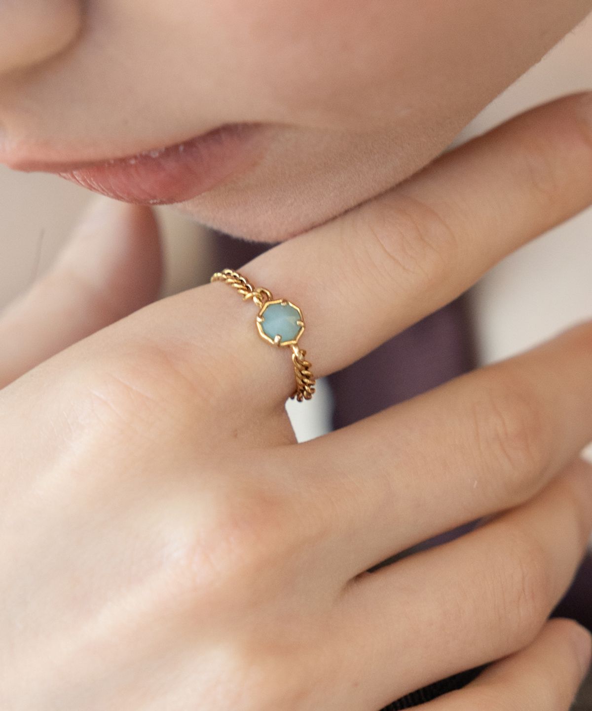 메리모티브(MERRYMOTIVE) True gemstone chain ring