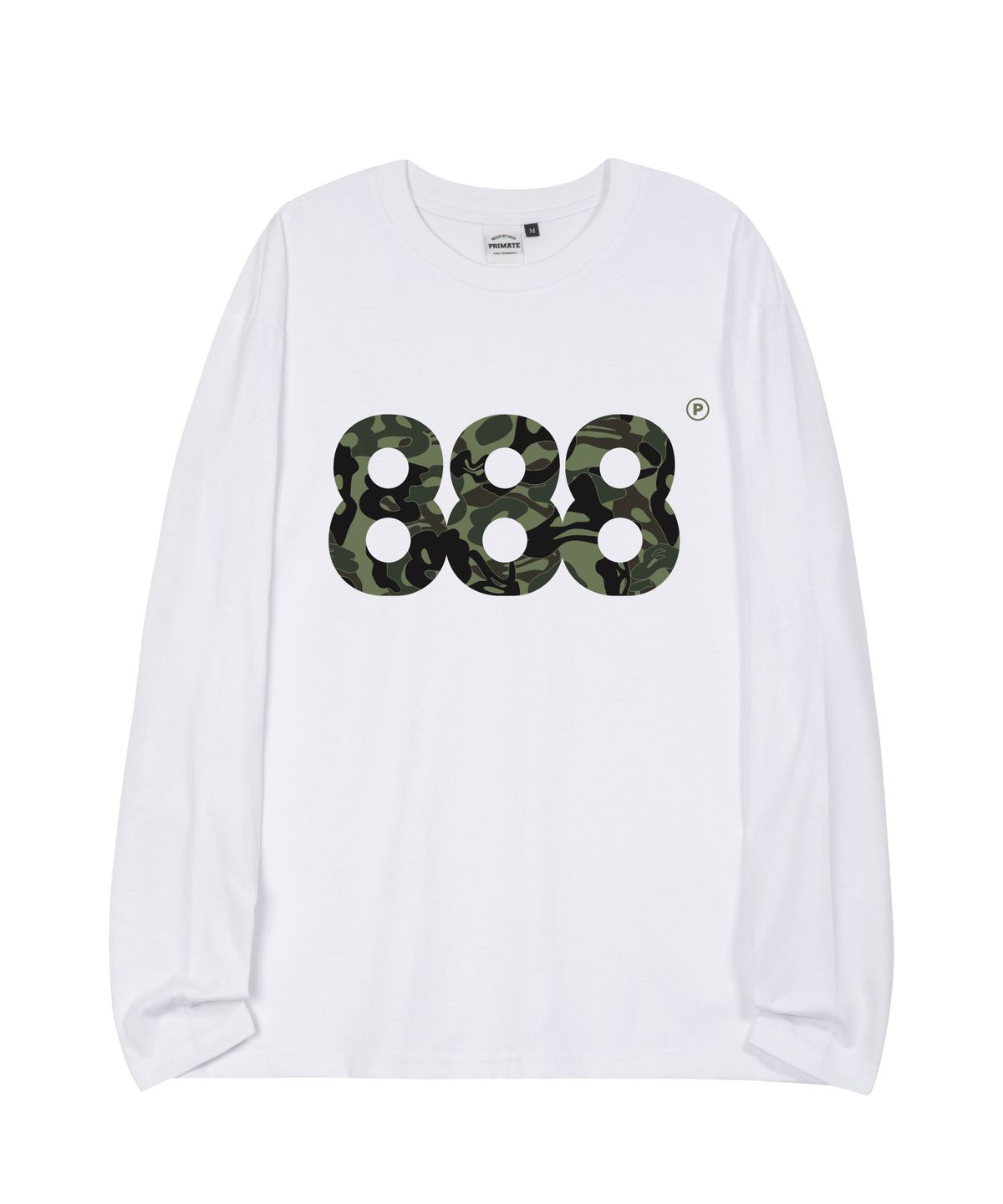 프라임에이트(PRIMATE) X8 NUMBER.888 WHITE 오버핏 롱 슬리브 10 COLORS
