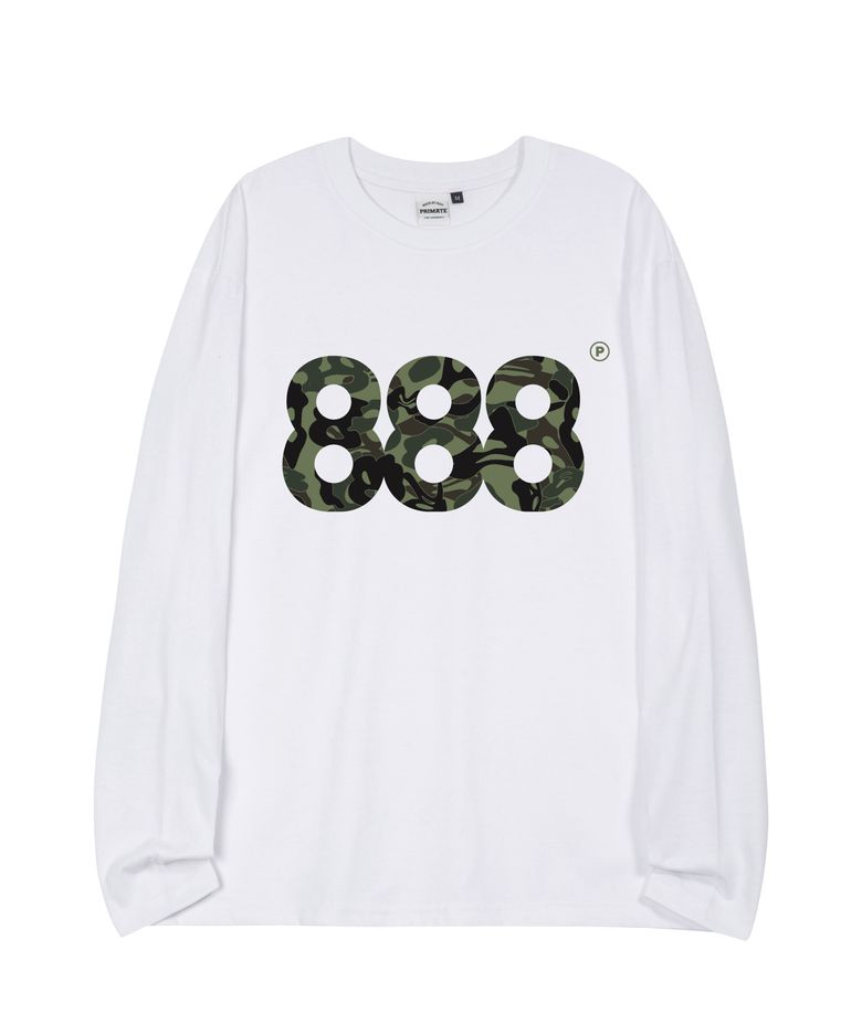 X8 NUMBER.888 WHITE 오버핏 롱 슬리브 10 COLORS