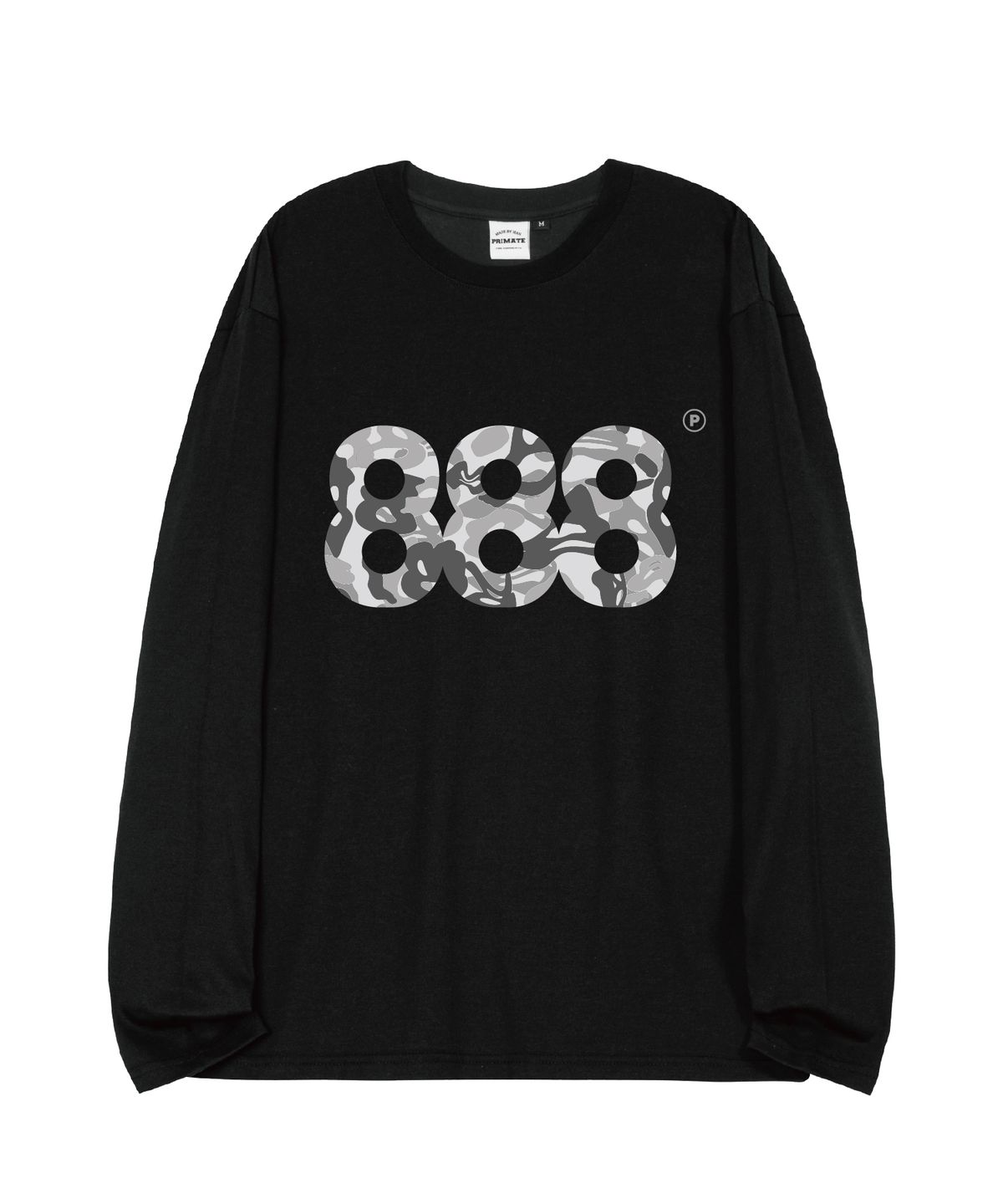 프라임에이트(PRIMATE) X8 NUMBER.888 BLACK  오버핏 롱 슬리브 10 COLORS
