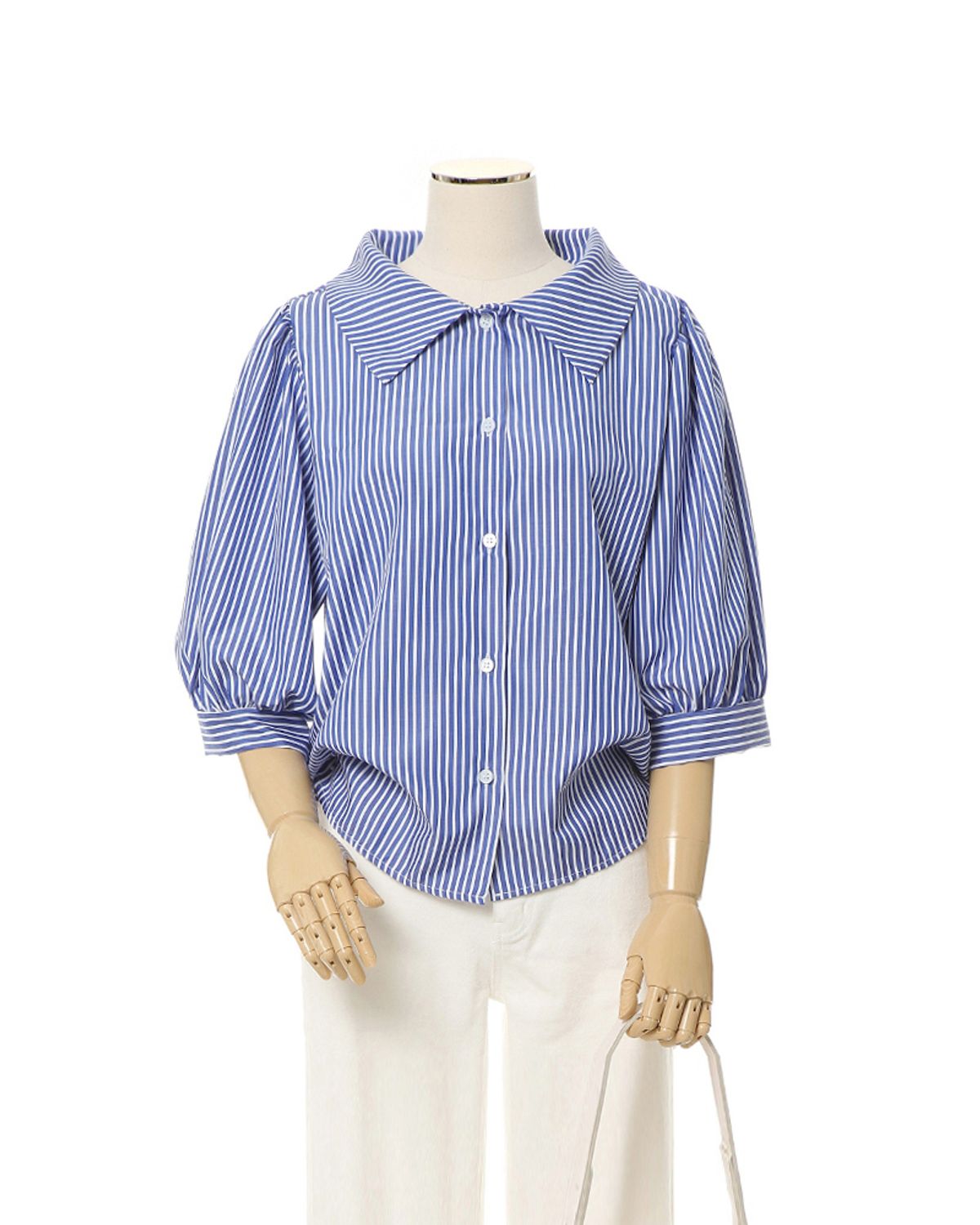 페이지플린(PAIGEFLYNN) 퍼프스트라이프블라우스_P6BBL009A