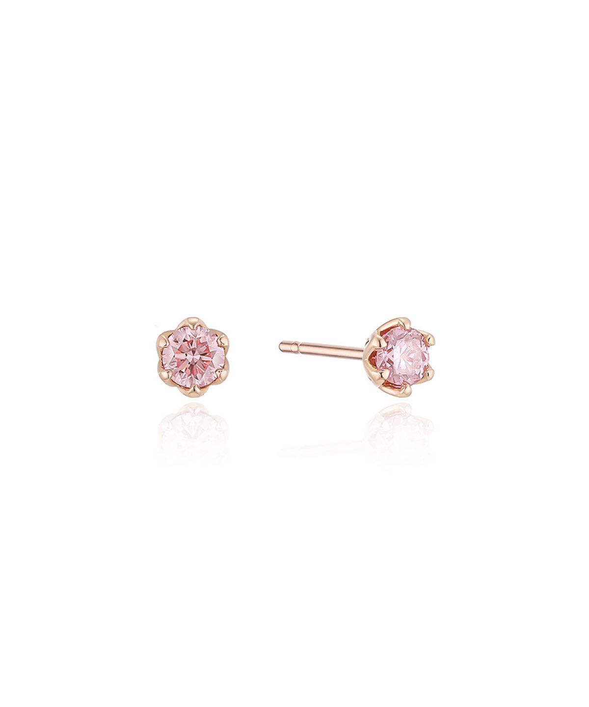 로이드(LLOYD) 0.09ct 솔리테어 핑크 다이아 14K 골드 귀걸이 LPFQ1008D