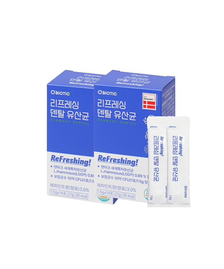 오바이오틱 덴탈 유산균 리프레싱 세계특허 LGG 유산균 14포 1개 [원산지:상세설명에 표시]