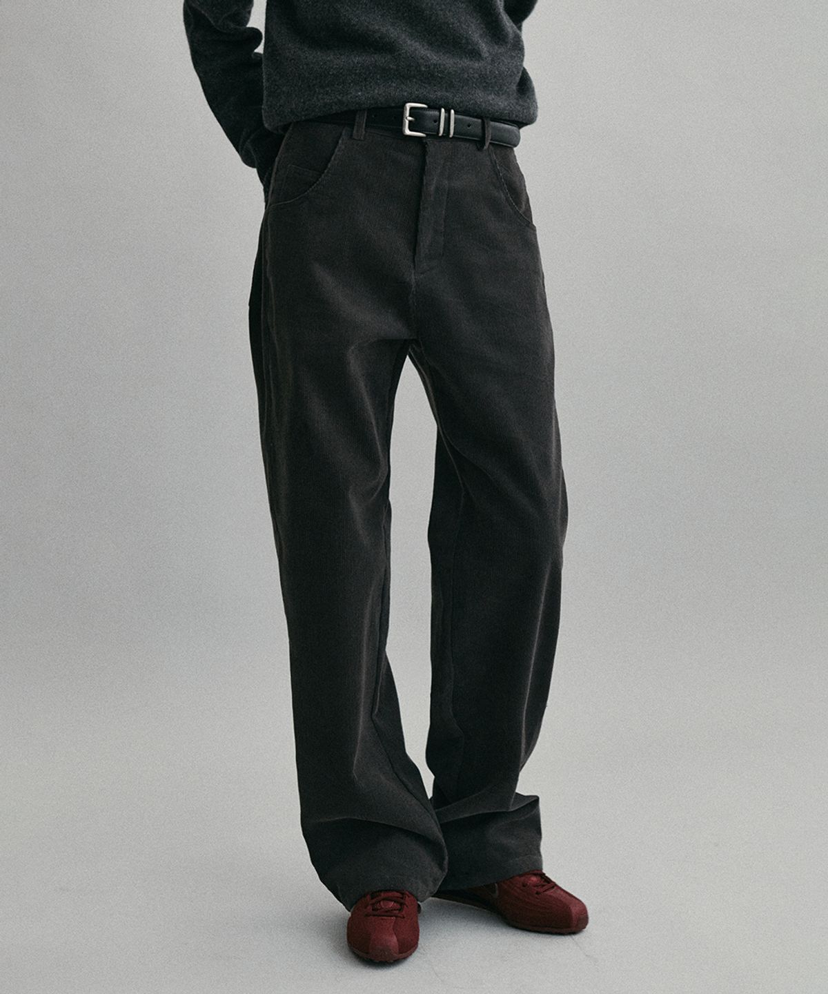 아우브아워(AUBOUR) [기모] classic corduroy pants (charcoal)