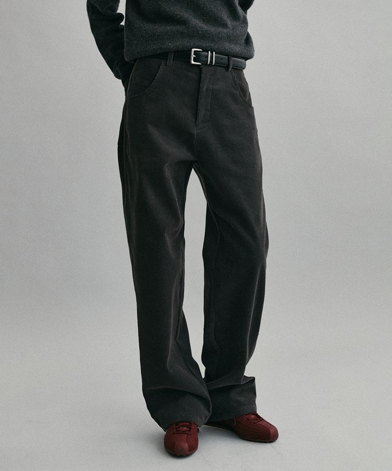 [기모] classic corduroy pants (charcoal)