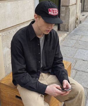 크롭 체크셔츠 (블랙)