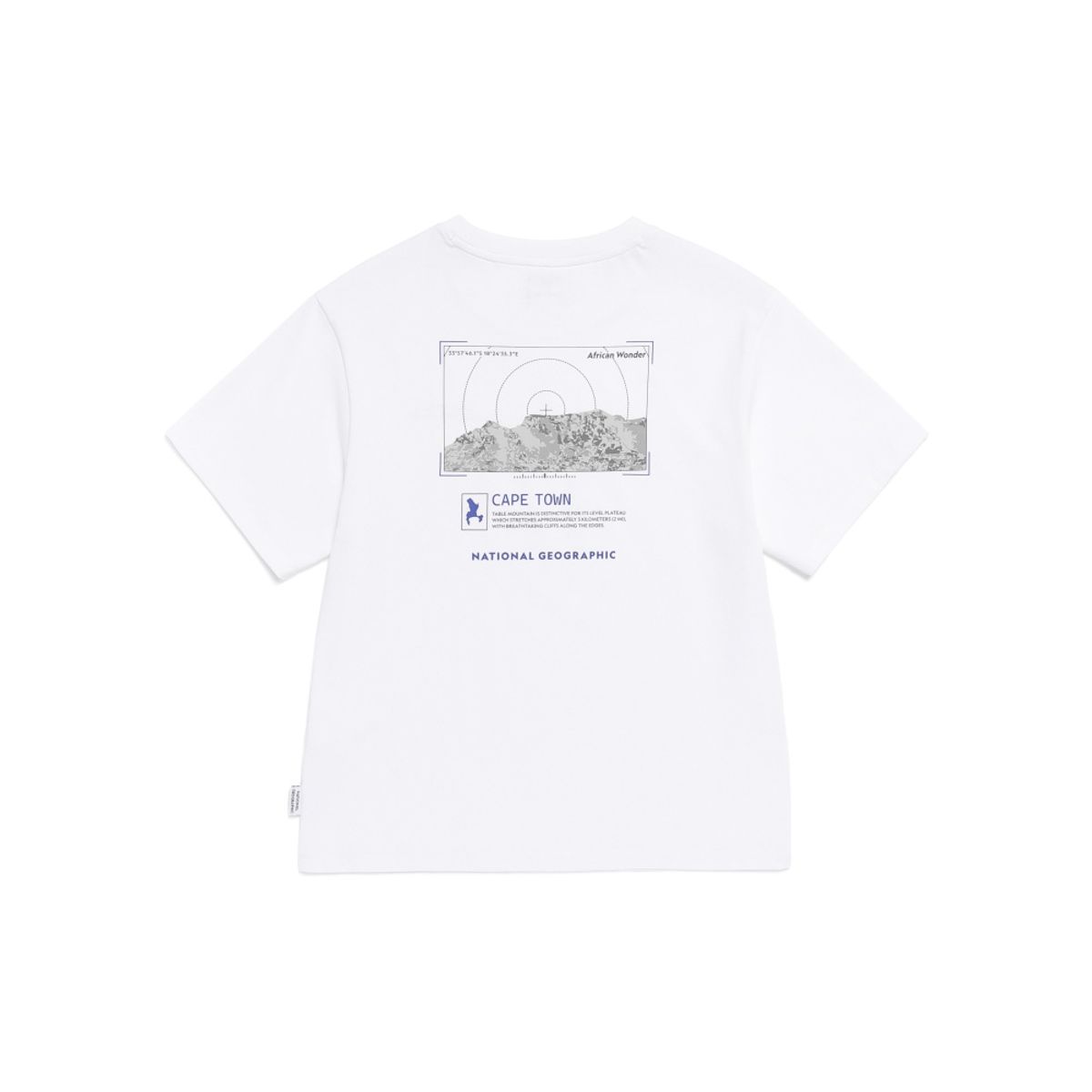 내셔널지오그래픽 키즈(NATIONAL GEOGRAPHIC KIDS) K262UTS990 케이프타운 백그래픽 반팔 티셔츠 WHITE