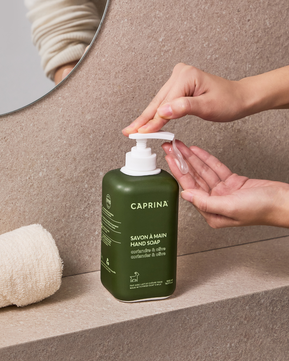카프리나(CAPRINA) 프레쉬 산양밀크 리퀴드 핸드솝 500ml 고수&올리브향
