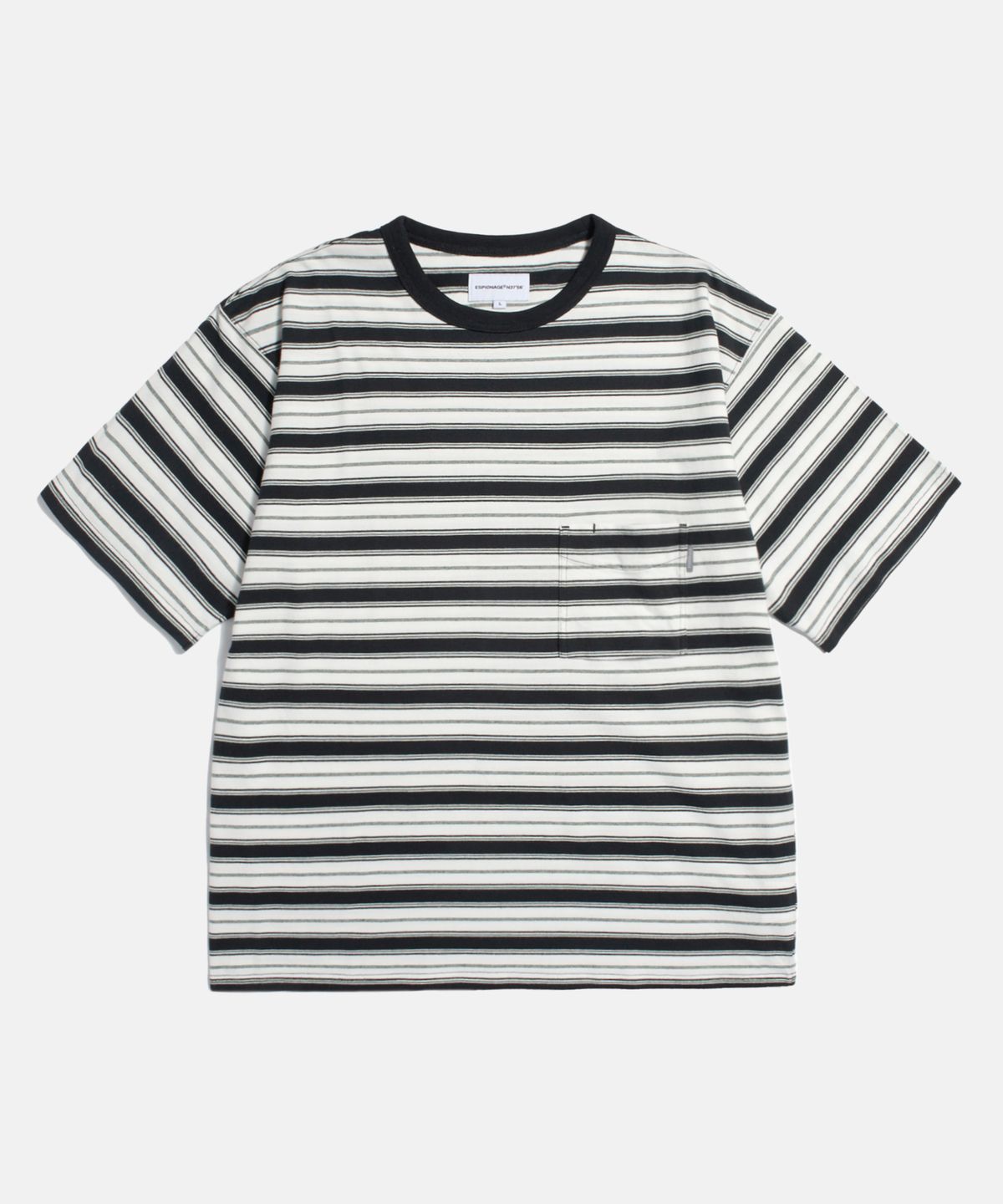 에스피오나지(ESPIONAGE) Multi Border Pocket Tee Black