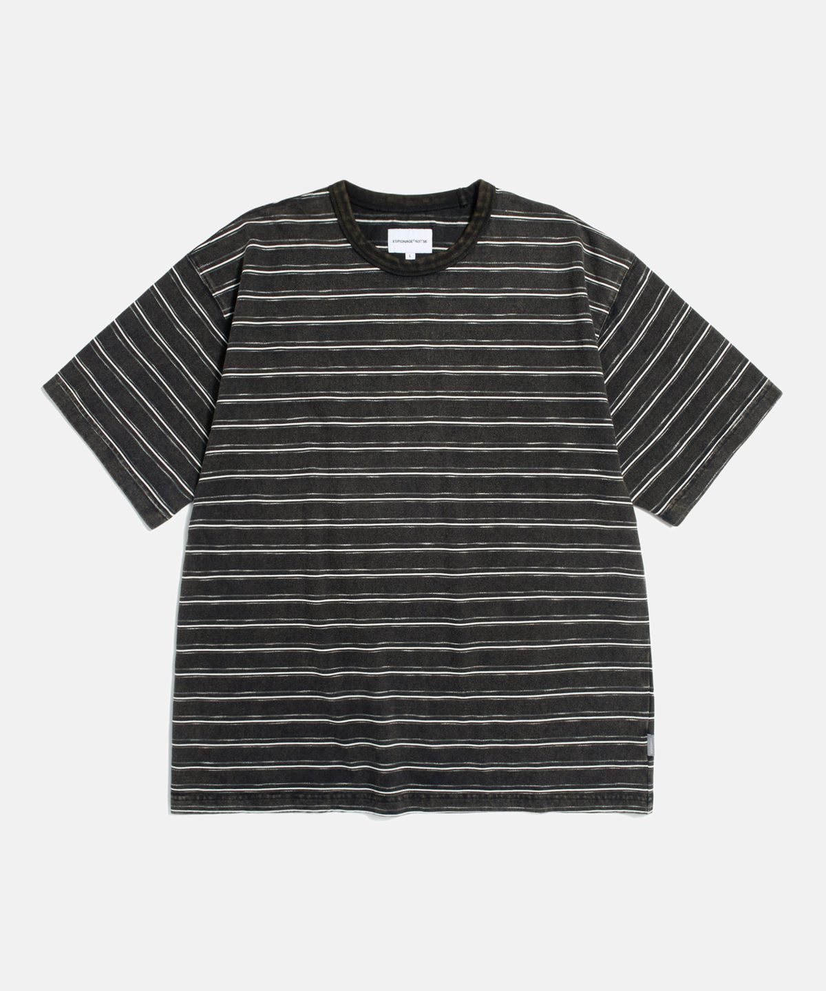 에스피오나지(ESPIONAGE) Vintage Washed Border Tee Black