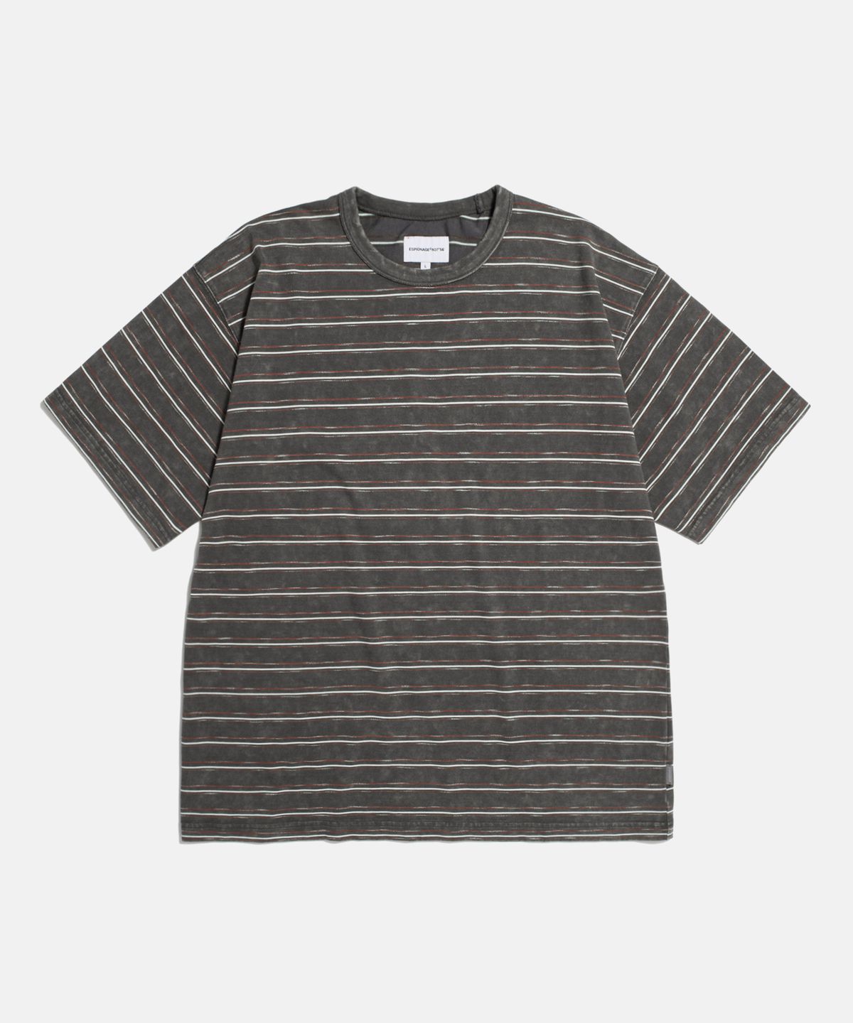 에스피오나지(ESPIONAGE) Vintage Washed Border Tee Charcoal