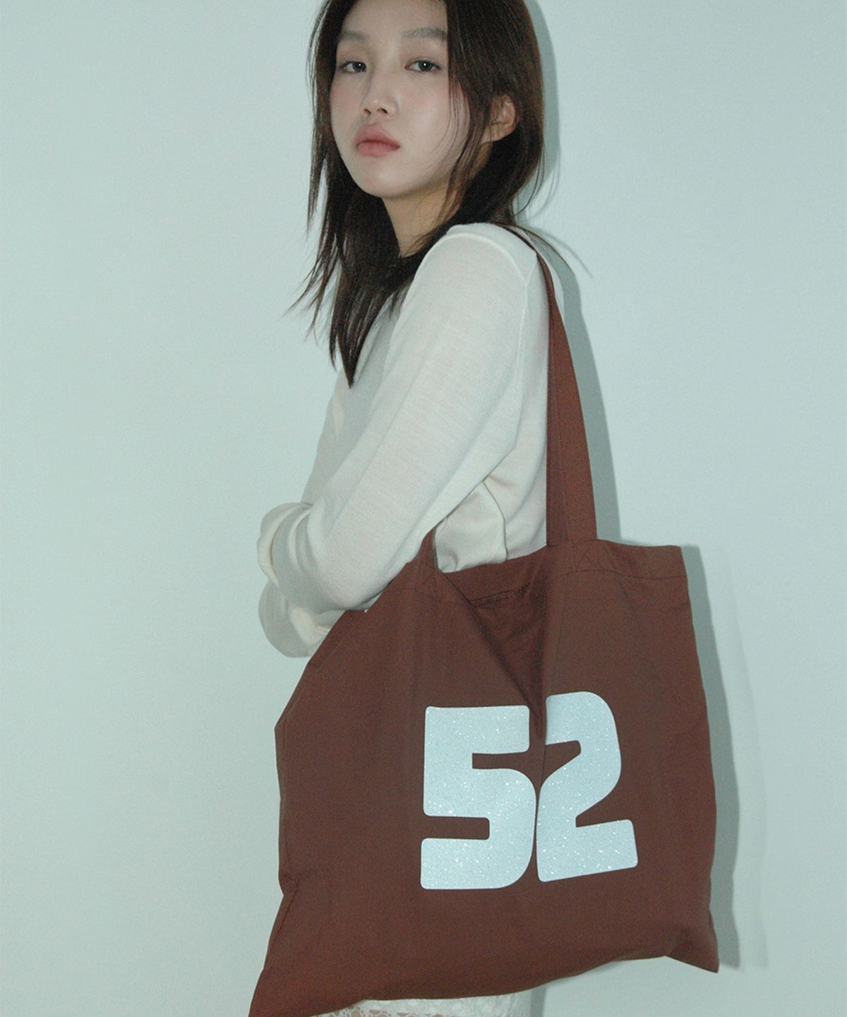 애프터썸머(AFTERSUMMER) S2 pearl canvas bag (brown)