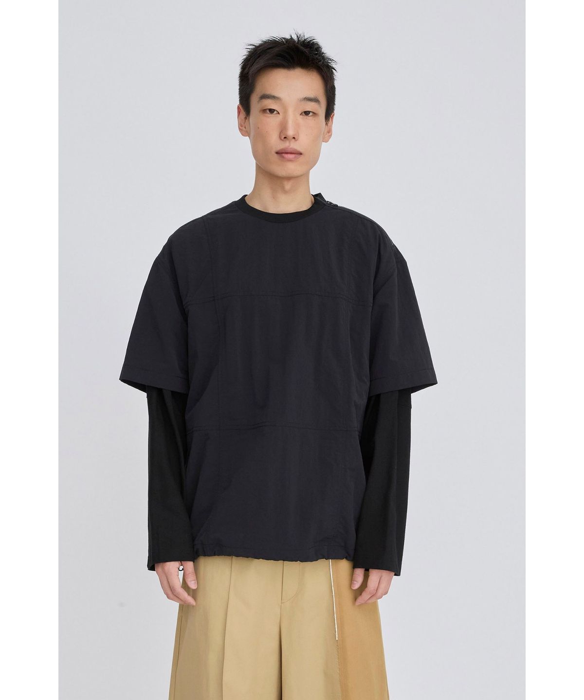 래코드(RECODE) Checkerboard Pattern Layered Top RKTAS26620BKX