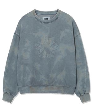 전통염색 무궁 아플리케 스웻셔츠_딥블루