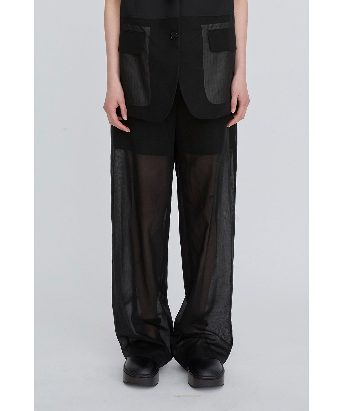 래코드(RECODE) Layered Sheer Pants RQPAM26530BKX
