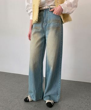 Oil-Washed Straight Denim Pants