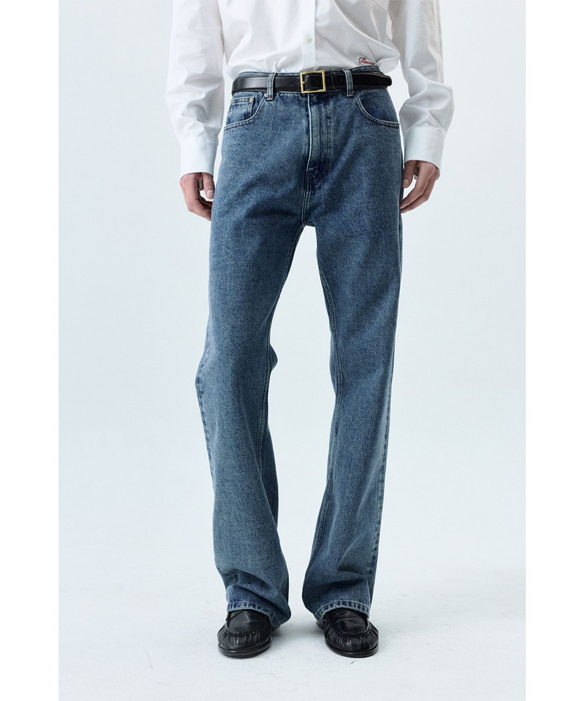 세비지(SAVAGE) Straight Fit Denim Jeans - Blue