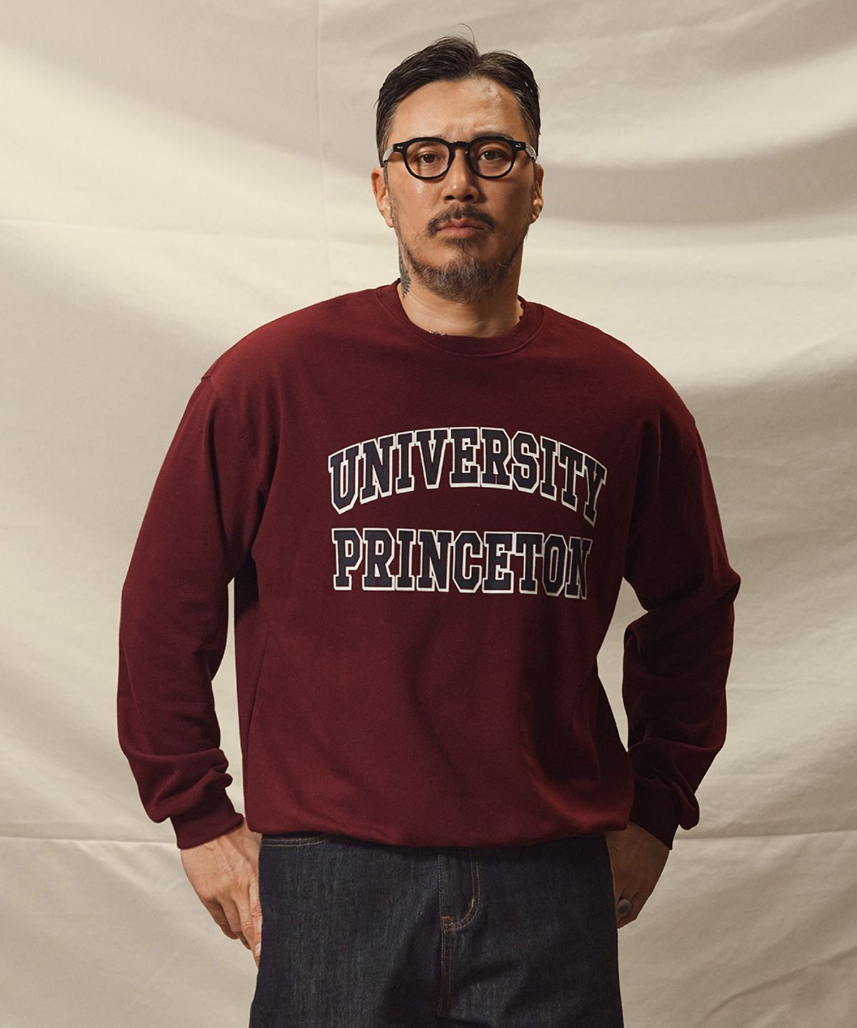 러기드하우스(RUGGED HOUSE) 프린스턴 유니버시티 맨투맨 버건디