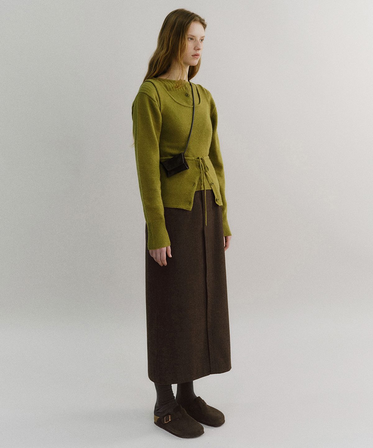 아우브아워(AUBOUR) lip pencil skirt winter ver. (brown)