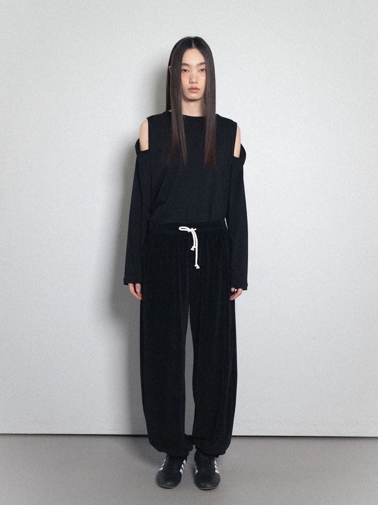 Velvet Jogger Sweatpants_Black