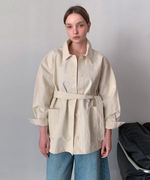 Belted half jacket (2colors)