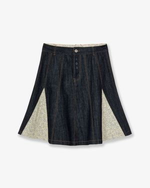 FLARE DENIM SKIRT [INDIGO]