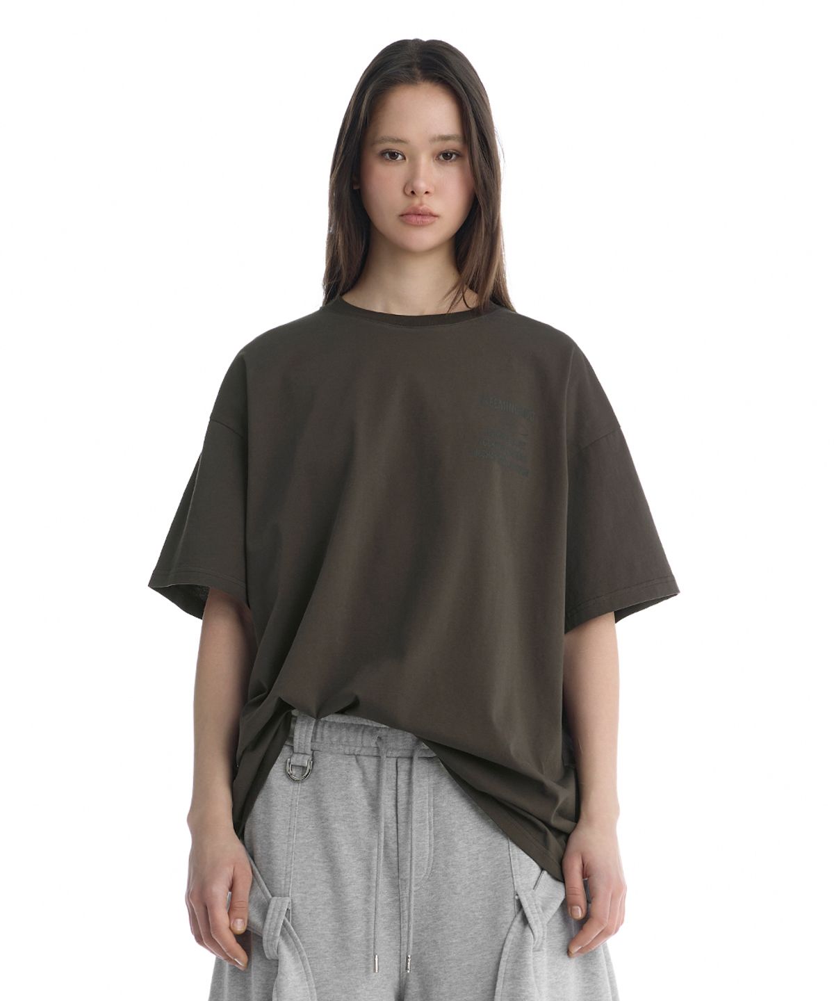 트리밍버드(TREEMINGBIRD) Oversized Graphic T-Shirts [ Brown ]
