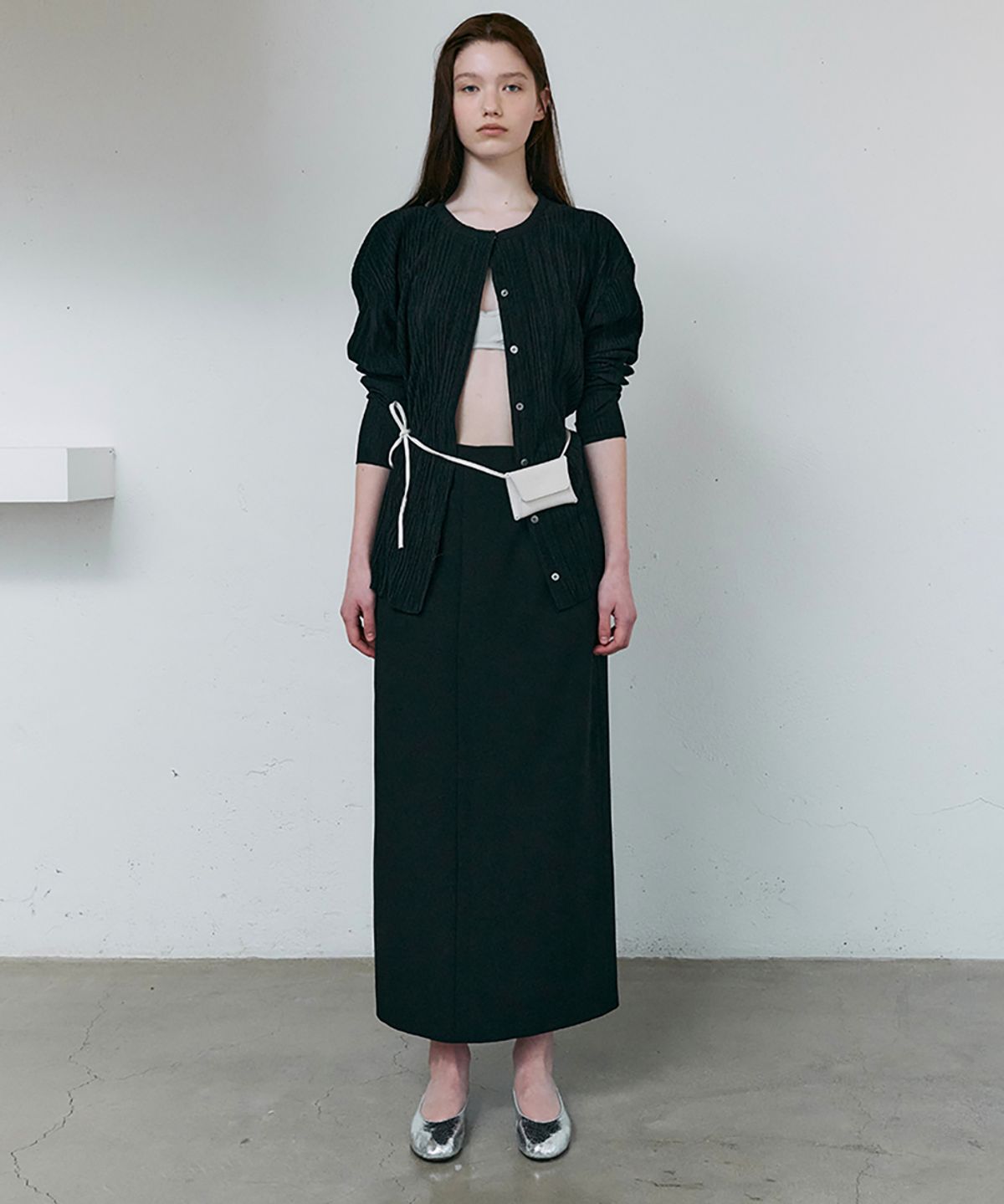아우브아워(AUBOUR) lip pencil skirt (black)
