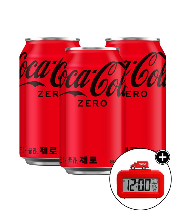 코카콜라 제로 350ml CAN (24입) 3박스+코카콜라 탁상시계_분리배송
