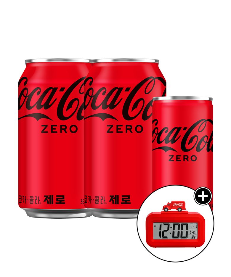코카콜라 제로 350ml CAN (24입) 2박스+코카콜라 제로190ml CAN(30입) 1박스+코카콜라 탁상시계_분리배송