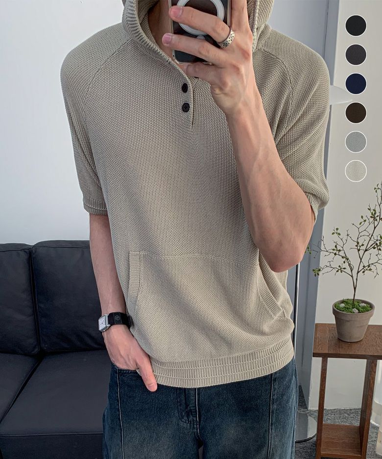 [COCLX데일리룸] 후드 피케 하프 니트 6 COLOR COOSKT071