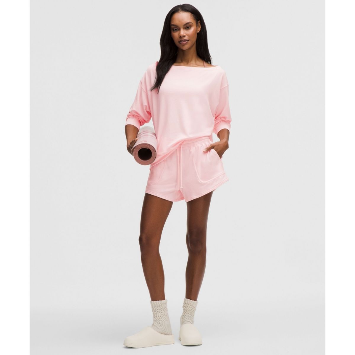 룰루레몬(LULULEMON) 비캄 미드라이즈 와이드 웨이스트밴드 쇼츠 3inch  PIAR