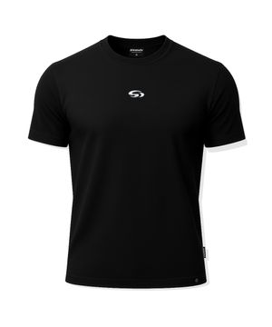 크롬 심볼 로고 에어 머슬핏 반팔티 (블랙)